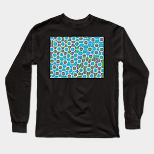 Maze with Colorful Lines & Dots Long Sleeve T-Shirt